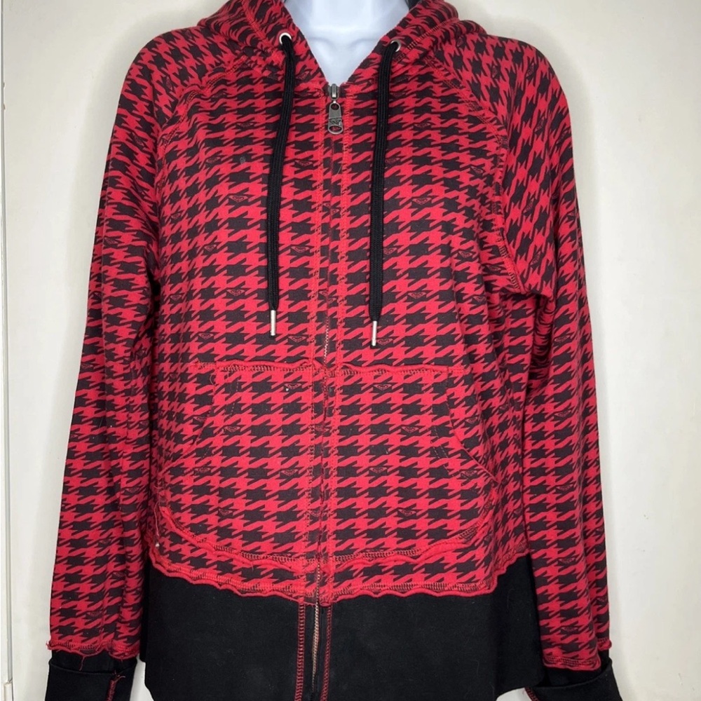 Roxy Red and Black Houndstooth Hoodie
